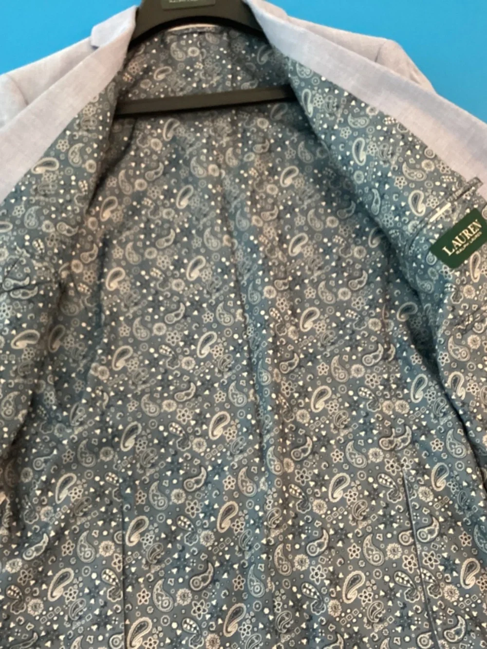 POLO RALPH LAUREN Boys Blazer Light Blue Cotton Single-Breasted NWT